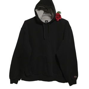 Vtg. Champion XXL black pull over hoodie kangaroo pocket EUC